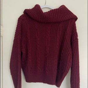 maroon cowl neck sweater